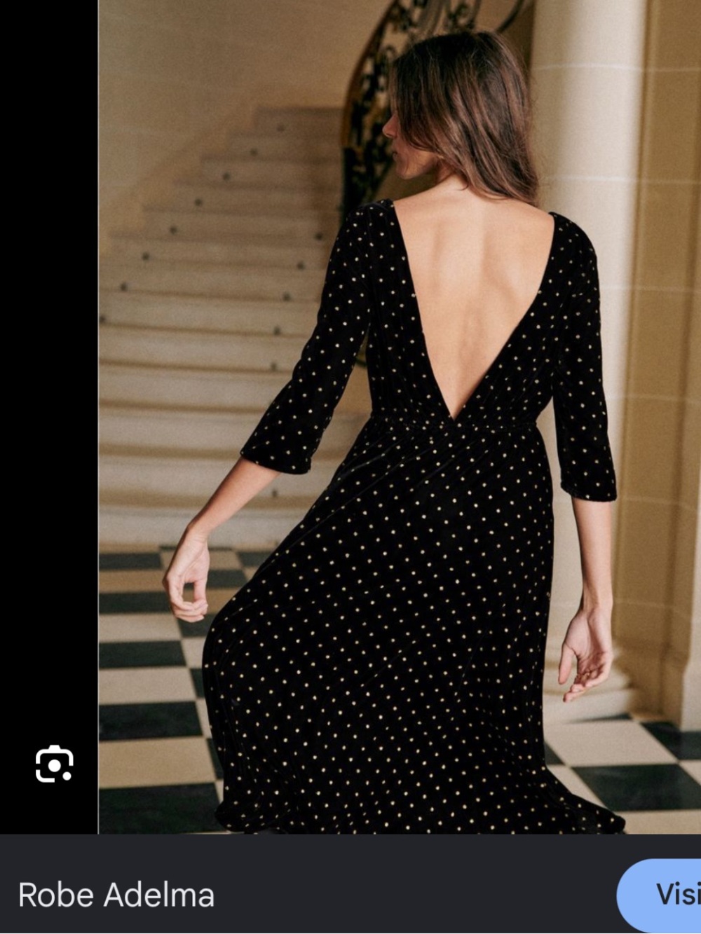 Sezane adelma black velvet dress